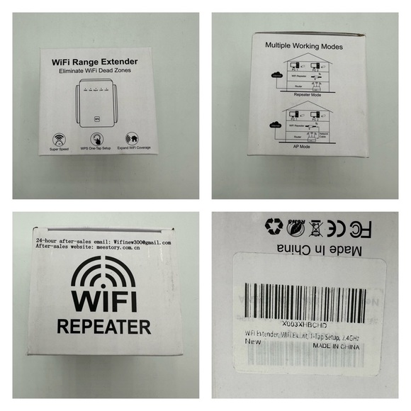 WiFi Extender Signal Booster w/ Ethernet Port & Access Point 1-Tap Setup 2.4GHz - Picture 10 of 10